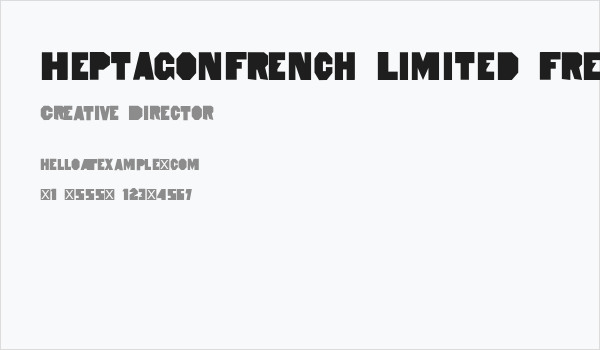 HeptagonFrench Limited Free Edition Business Card