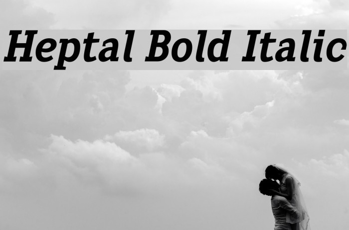 Heptal Bold Italic Font examples