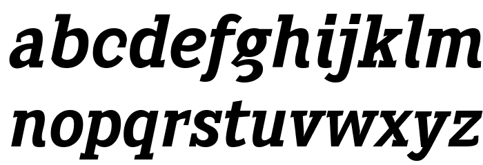 Heptal Bold Italic Font LOWERCASE