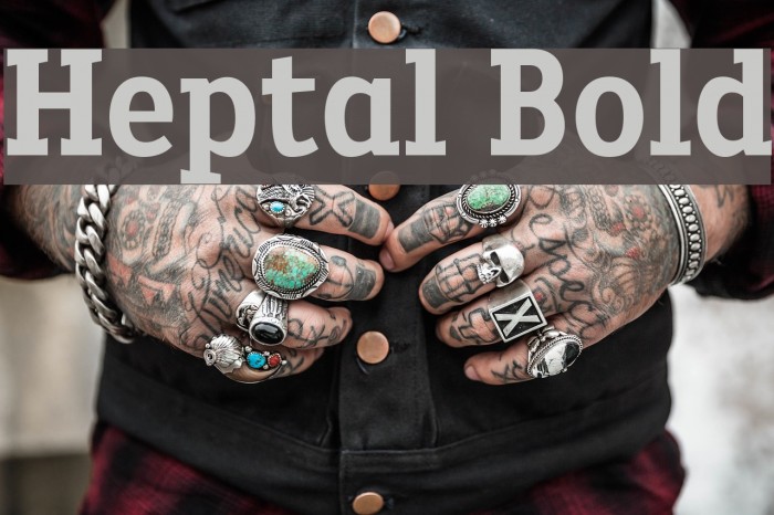 Heptal Bold Font examples