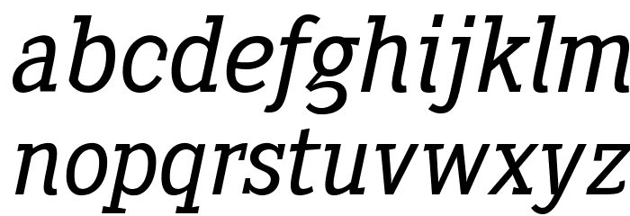 Heptal Book Italic Font LOWERCASE