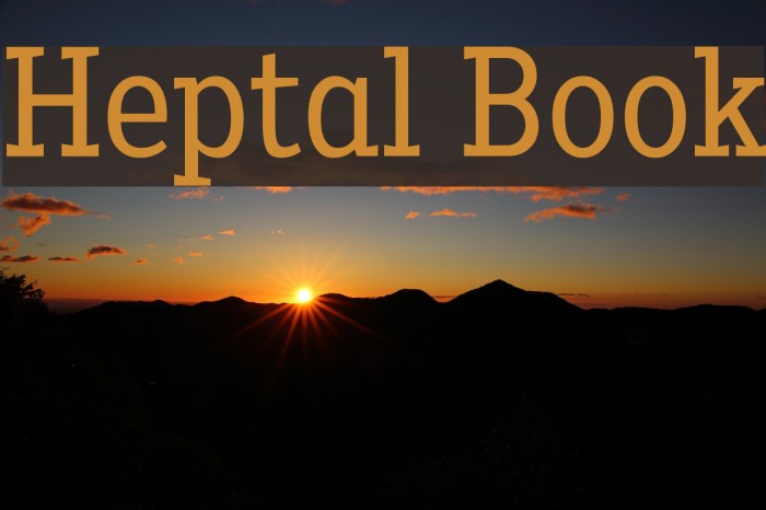 Heptal Book Font examples
