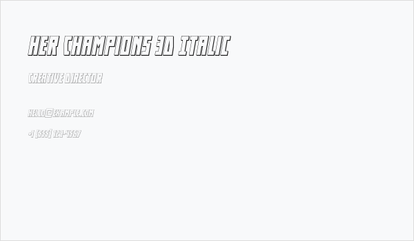 Her Champions 3D Italic Business Card