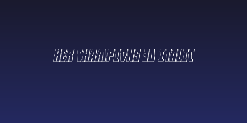 Her Champions 3D Italic Social Header