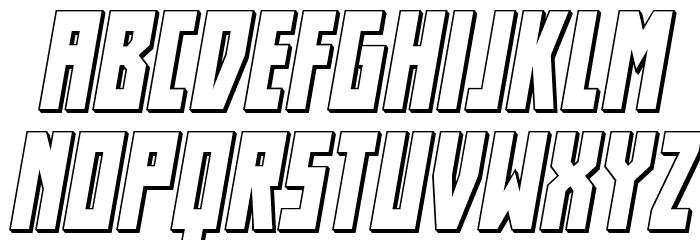 Her Champions 3D Italic Font LOWERCASE