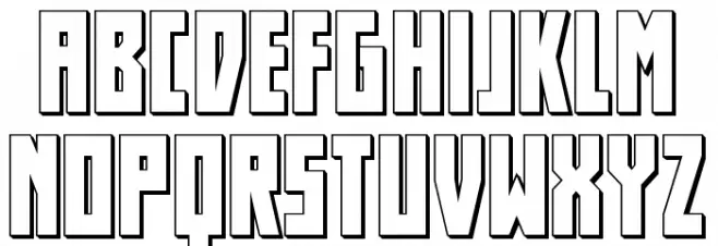 Her Champions 3D Schriftart Kleinbuchstaben