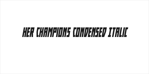 Her Champions Condensed Italic Logo
