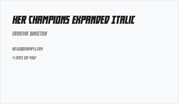 Her Champions Expanded Italic Business Card
