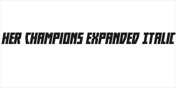 Her Champions Expanded Italic Logo