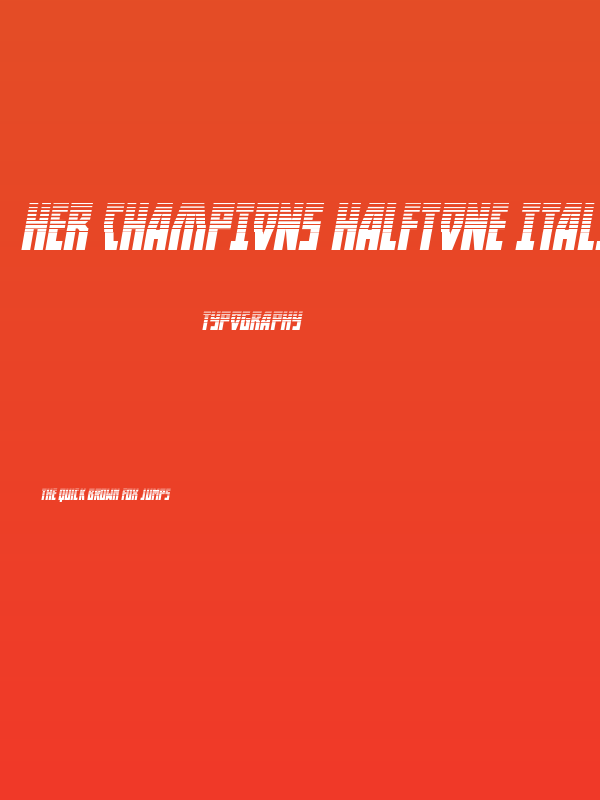 Her Champions Halftone Italic Poster