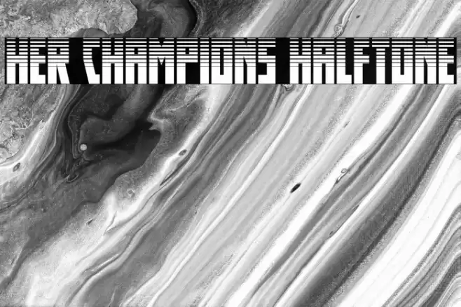 Her Champions Halftone Font examples