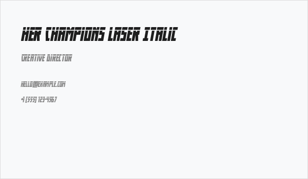 Her Champions Laser Italic Business Card