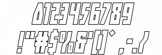 Her Champions Outline Italic Font OTHER CHARS