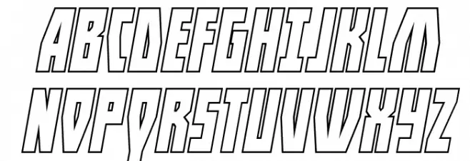 Her Champions Outline Italic Schriftart Groß