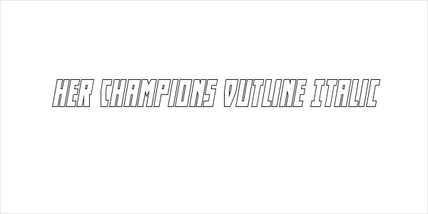 Her Champions Outline Italic Logo
