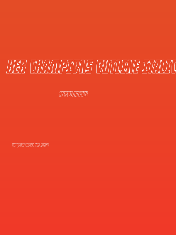 Her Champions Outline Italic Poster
