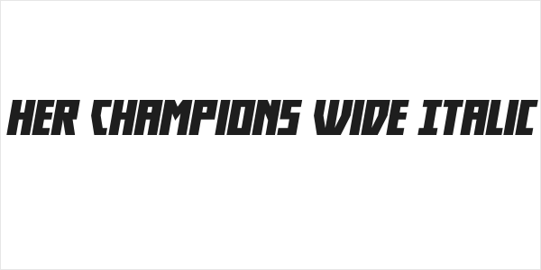 Her Champions Wide Italic Logo