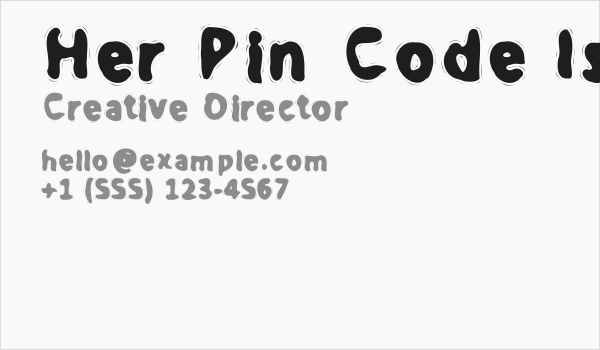 Her Pin Code Is 0-0-0-0 Bold Business Card