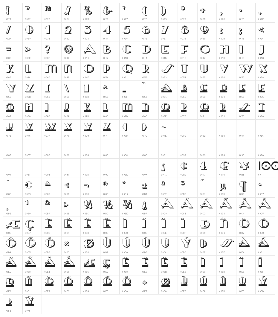 HeraldSquareTwoNF Character Map