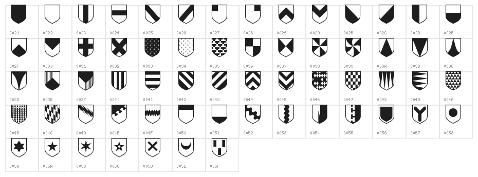 Heraldic Character Map
