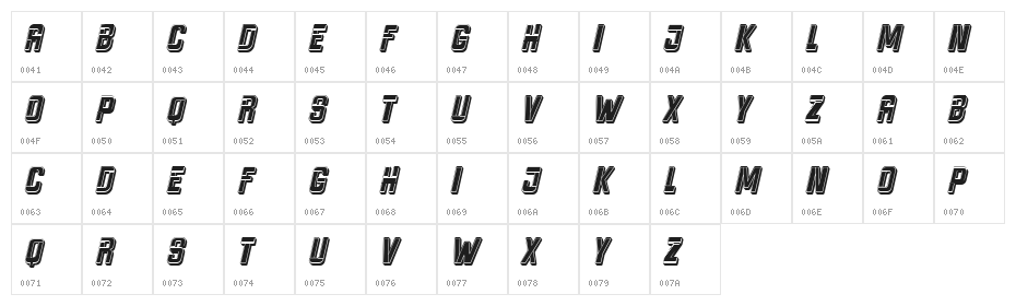 Heraldry Italic Character Map