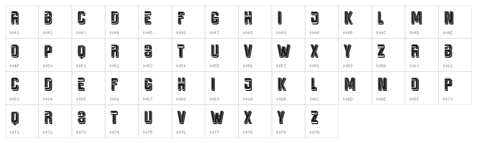Heraldry Regular Character Map