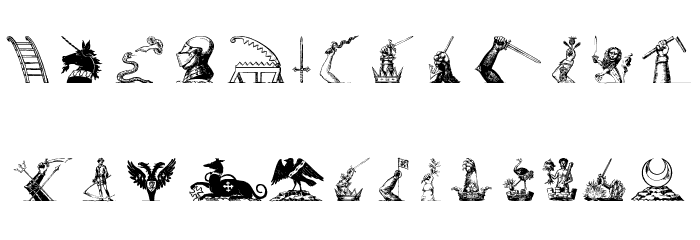 HeraldryPartsOne Font LOWERCASE