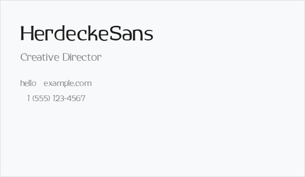 HerdeckeSans Business Card