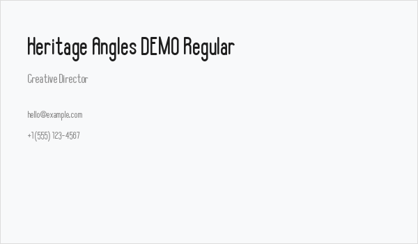 Heritage Angles DEMO Regular Business Card