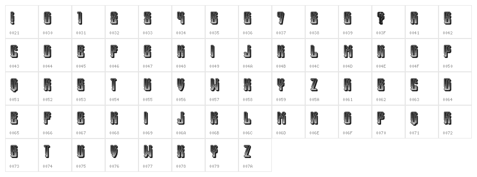 Heritage Regular Character Map