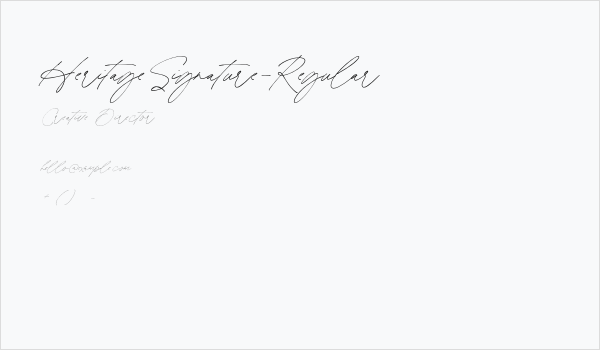 HeritageSignature-Regular Business Card