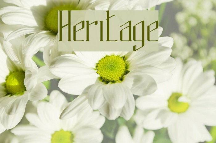 Heritage फ़ॉन्ट examples
