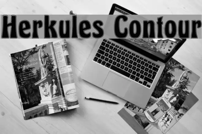 Herkules Contour Font examples