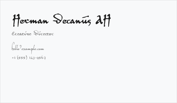 Herman Decanus AH Business Card