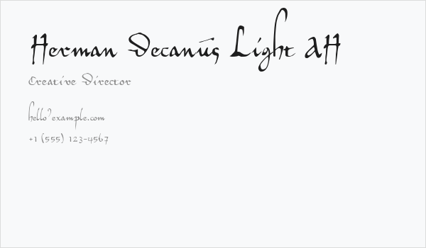 Herman Decanus Light AH Business Card