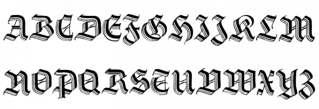 Hermann-Gotisch-UNZ1L Schriftart Groß