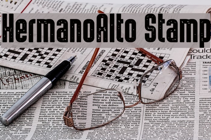 HermanoAlto Stamp Font examples