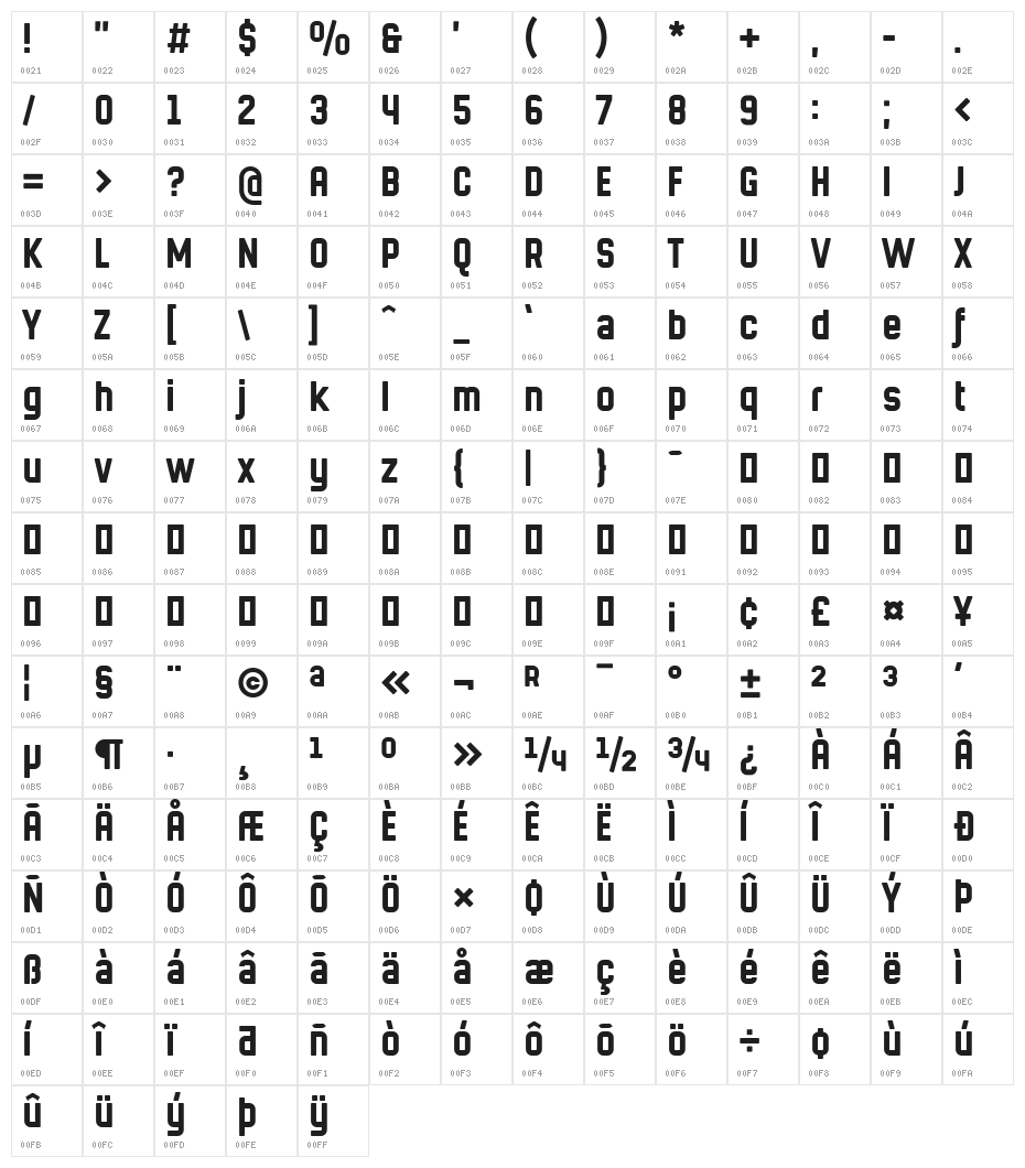 HermanoMayor Regular Character Map