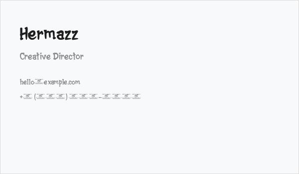 Hermazz Business Card