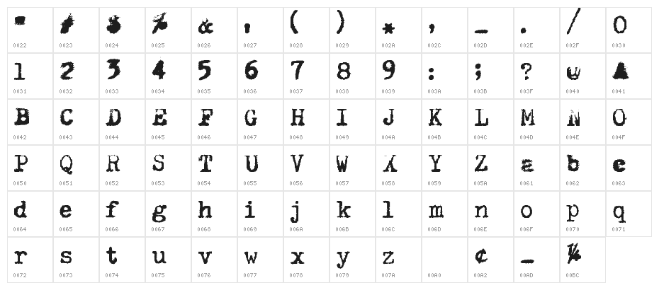 Hermes Rocket Character Map