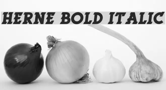 Herne Bold Italic Font examples