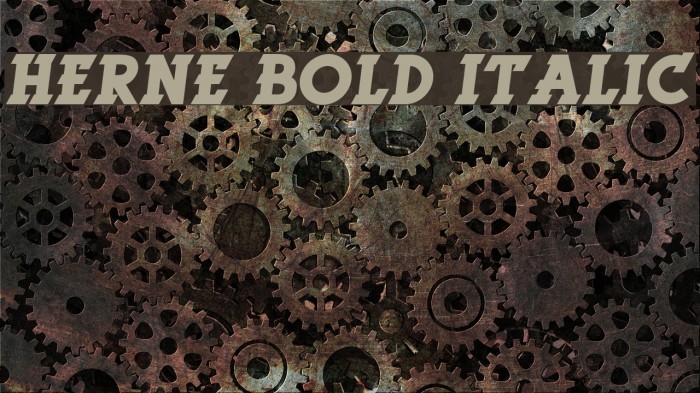 Herne Bold Italic Font examples
