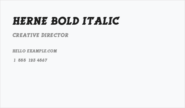 Herne Bold Italic Business Card