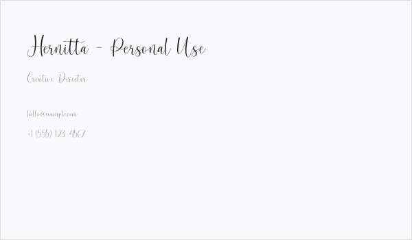 Hernitta - Personal Use Business Card