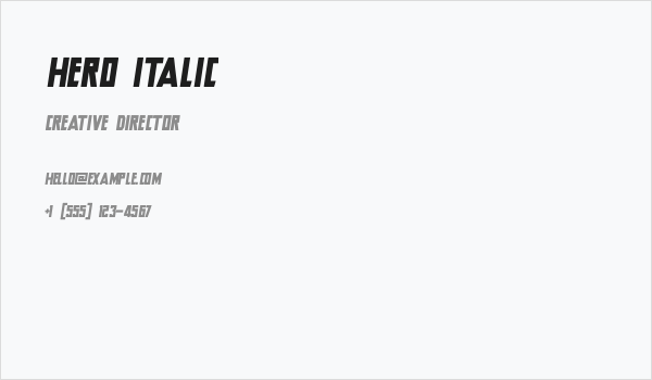 Hero Italic Business Card