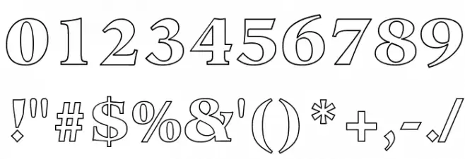 Hero Outline Font OTHER CHARS