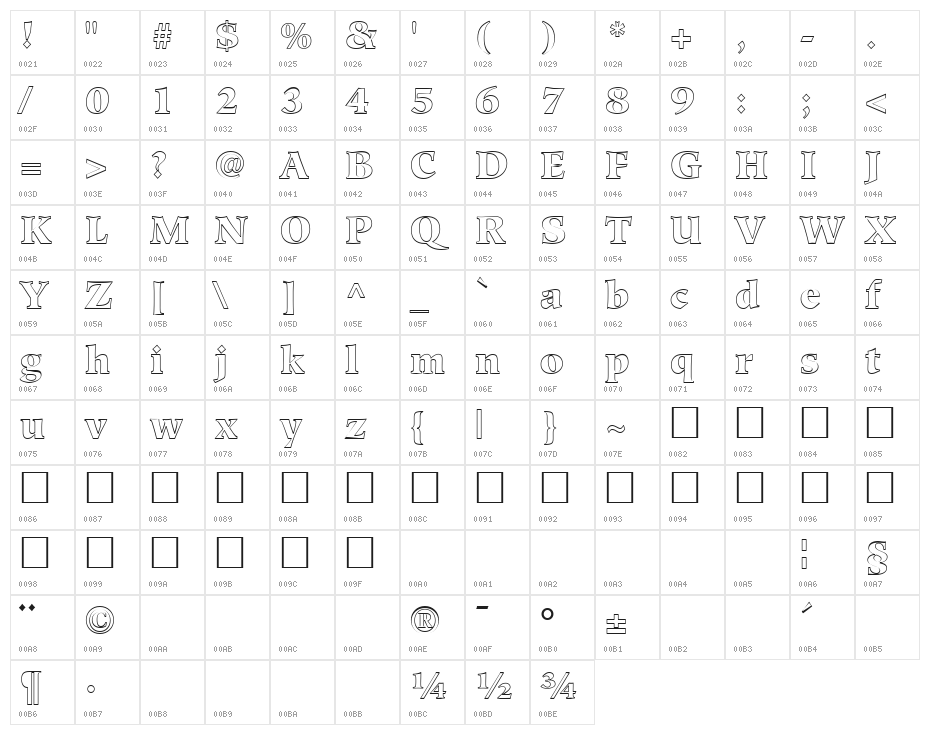Hero Outline Character Map