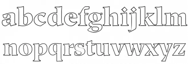 Hero Outline Schriftart Kleinbuchstaben