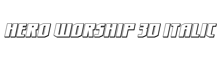 Hero Worship 3D Italic  नि: शुल्क फ़ॉन्ट्स डाउनलोड