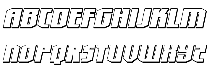 Hero Worship 3D Italic Font LOWERCASE